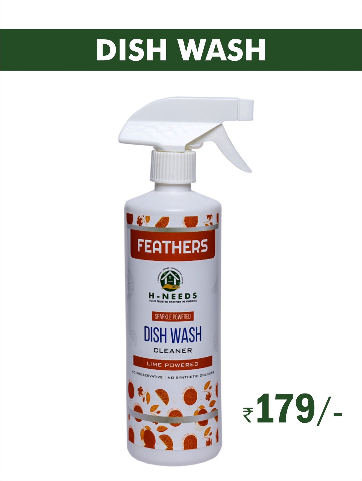 Feathers Magic Dishwash – 500ml | Tough on Grease, Gentle on Hands | Lemon Fresh