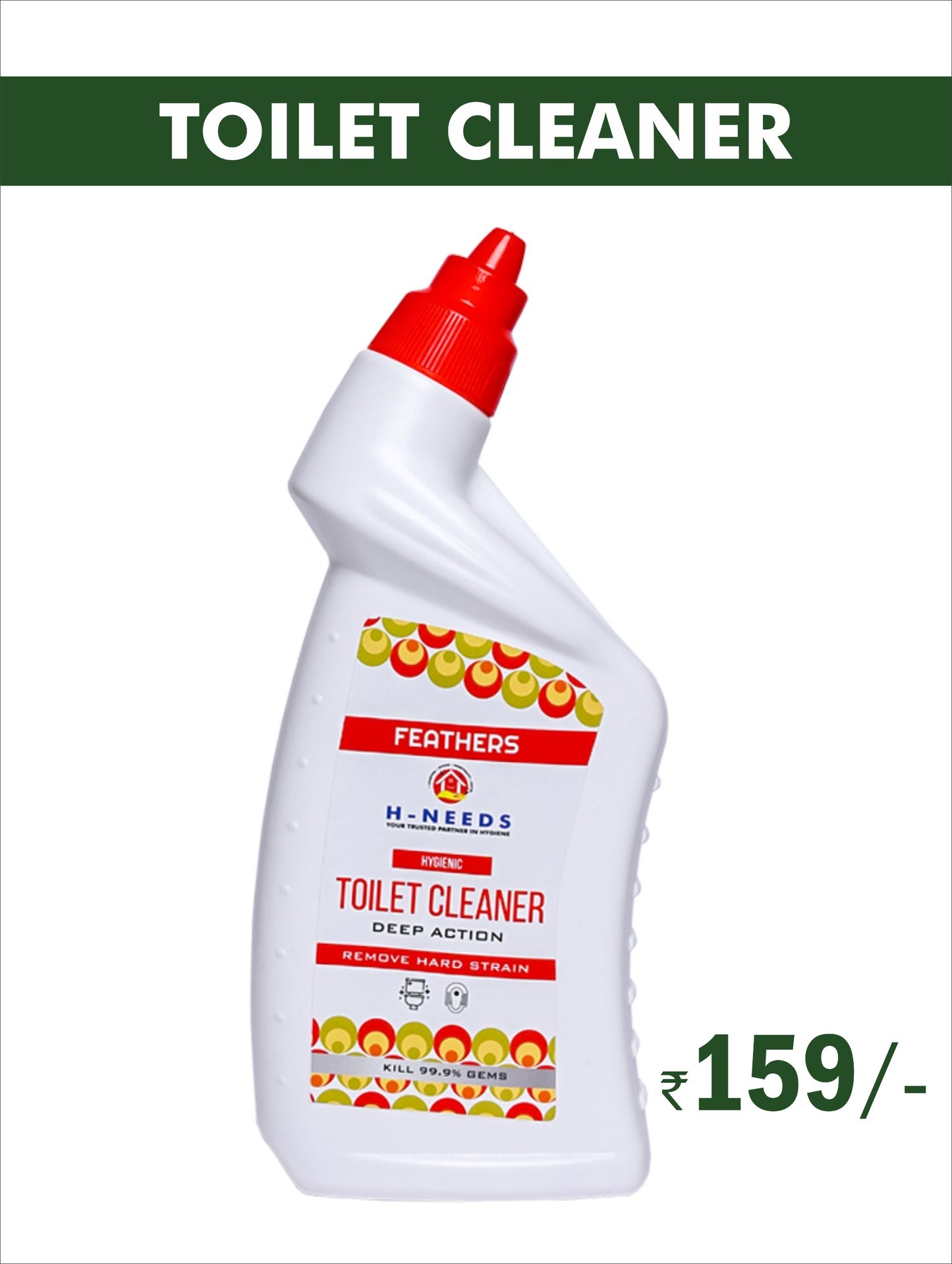 Feathers Magic Toilet Cleaner – 500ml | Kills 99.9% Germs | Removes Stains & Odours