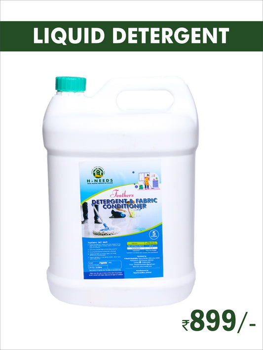 H-Needs Feathers Gel Wash (5 Liters) – Powerful Liquid Detergent for Bright & Fresh Laundry