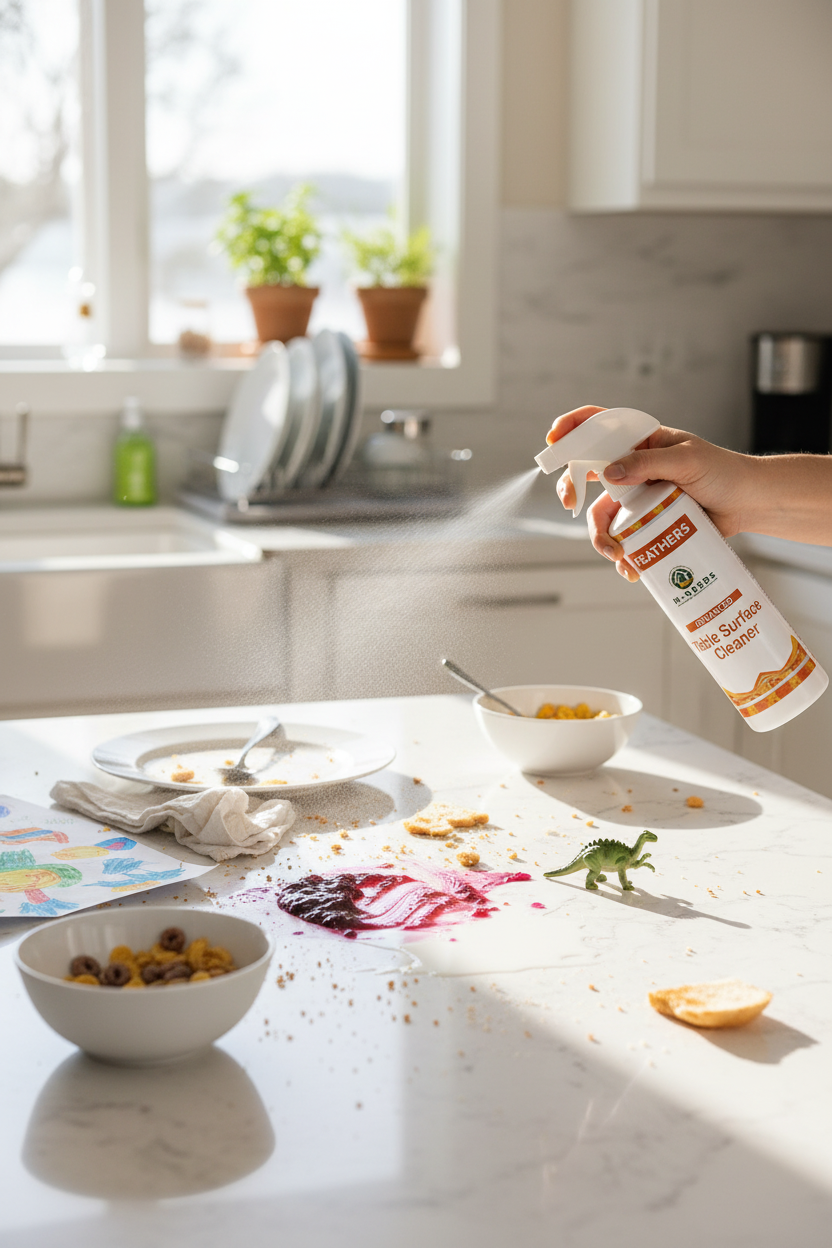 H-NEEDS Feathers Table Surface Cleaner 500 ml | Advanced Multi-Surface Germ-Kill Spray